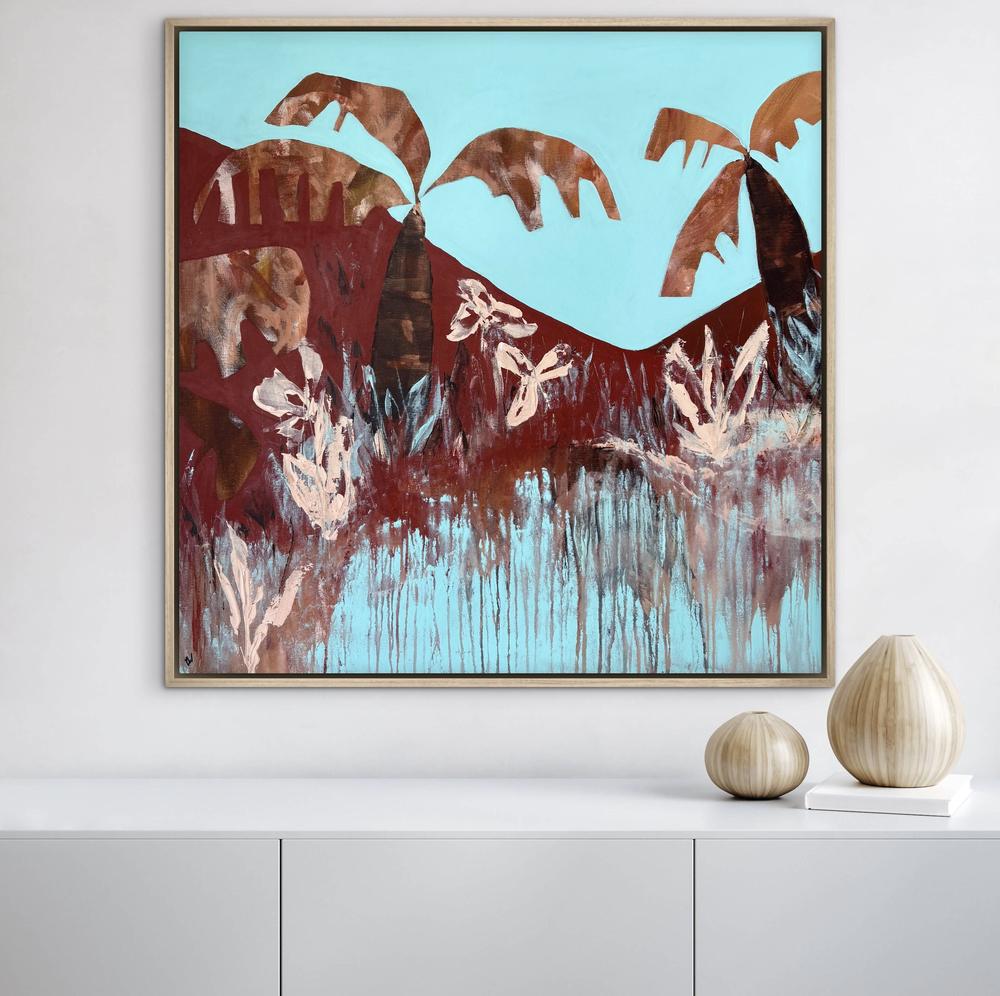 Palms And Tide-by-Carrie Welsh Original Art-original art-Gioia