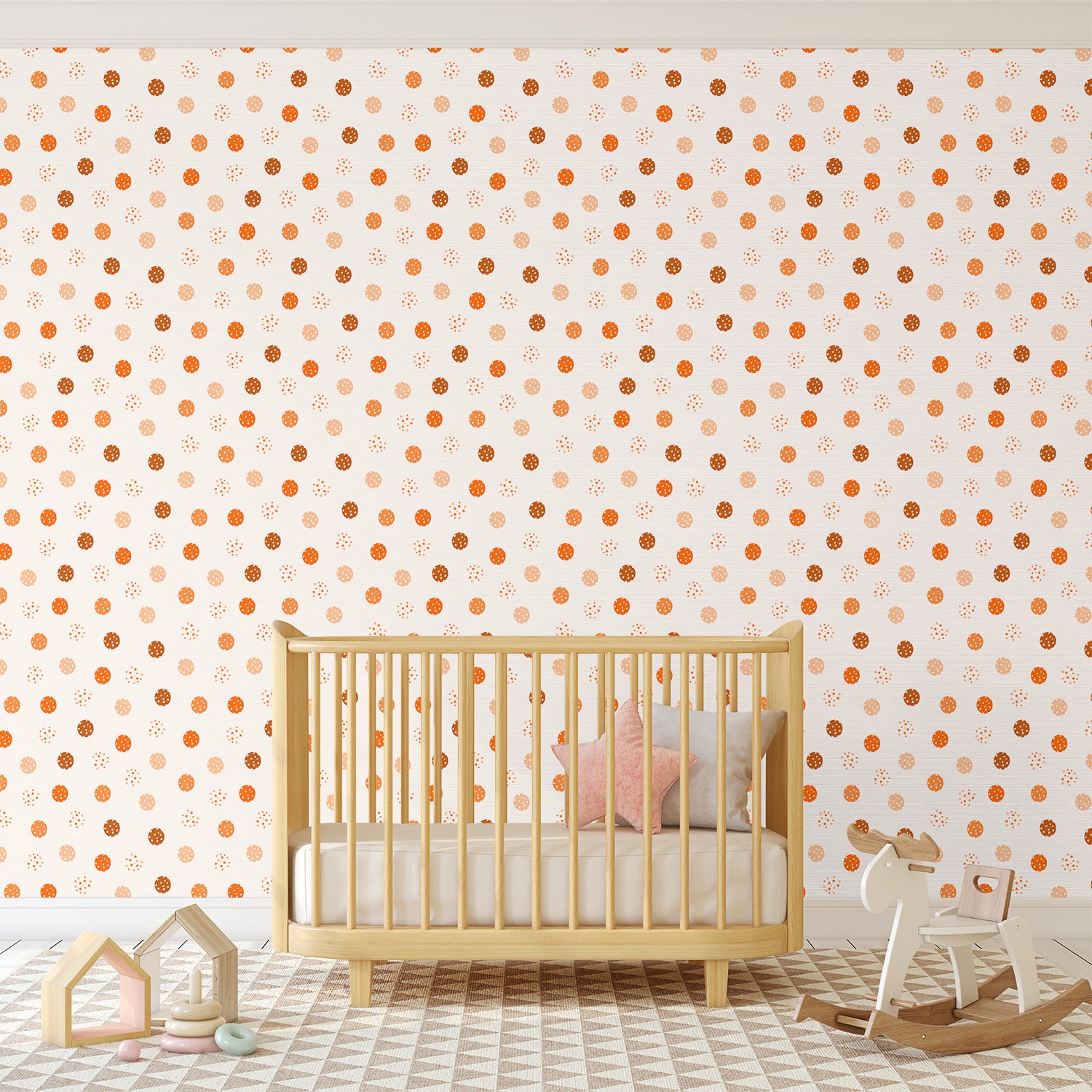 Peachy Dots Peach On Tan