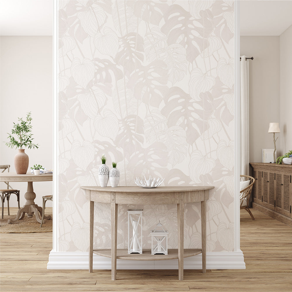 Phildendron Grey Repeat Wallpaper
