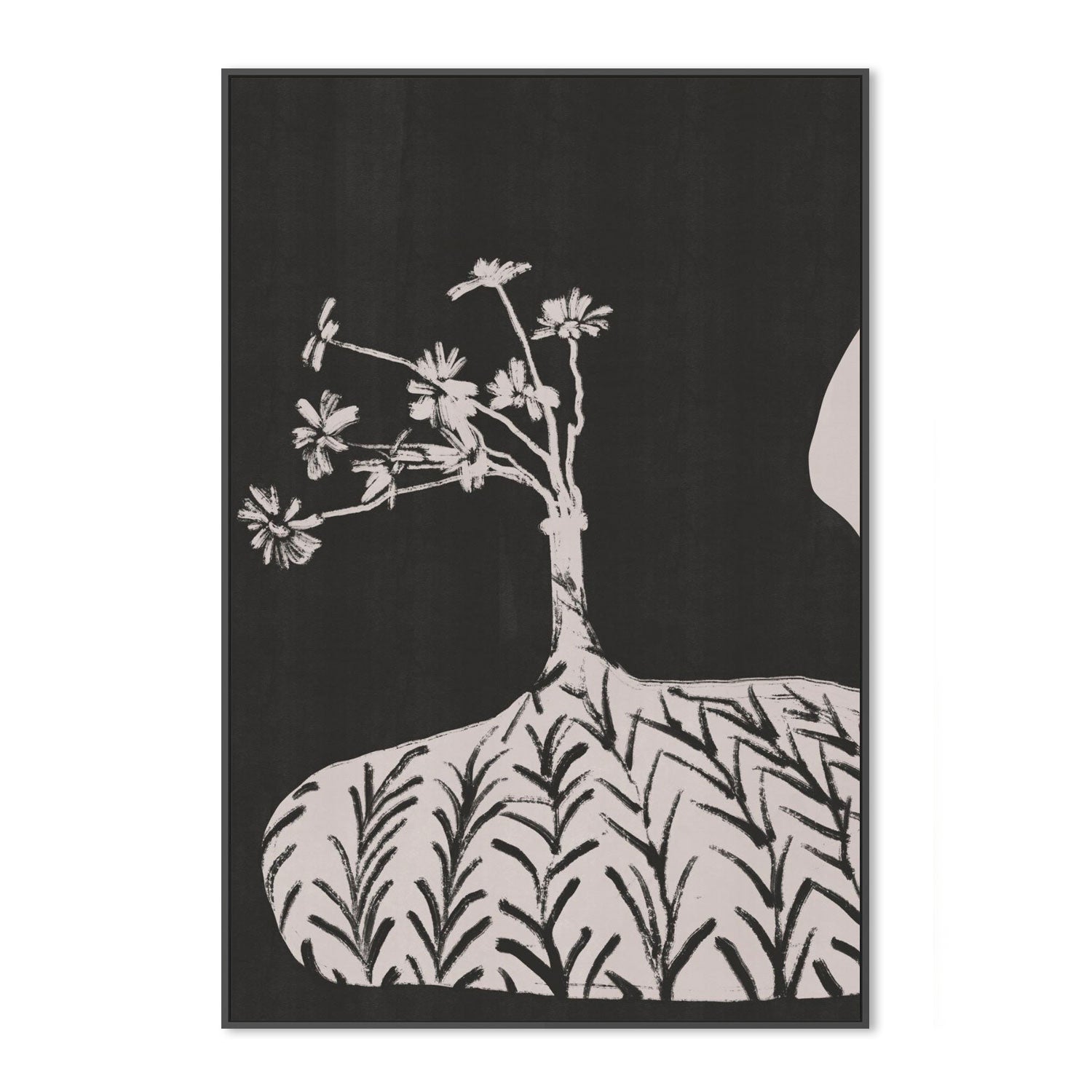 Plump Vase With Slender Flowers