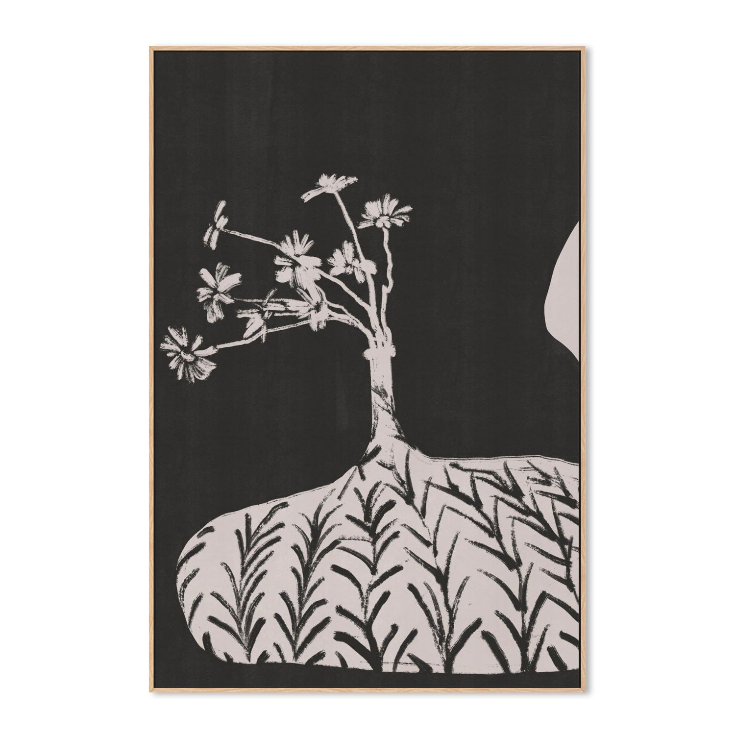 Plump Vase With Slender Flowers