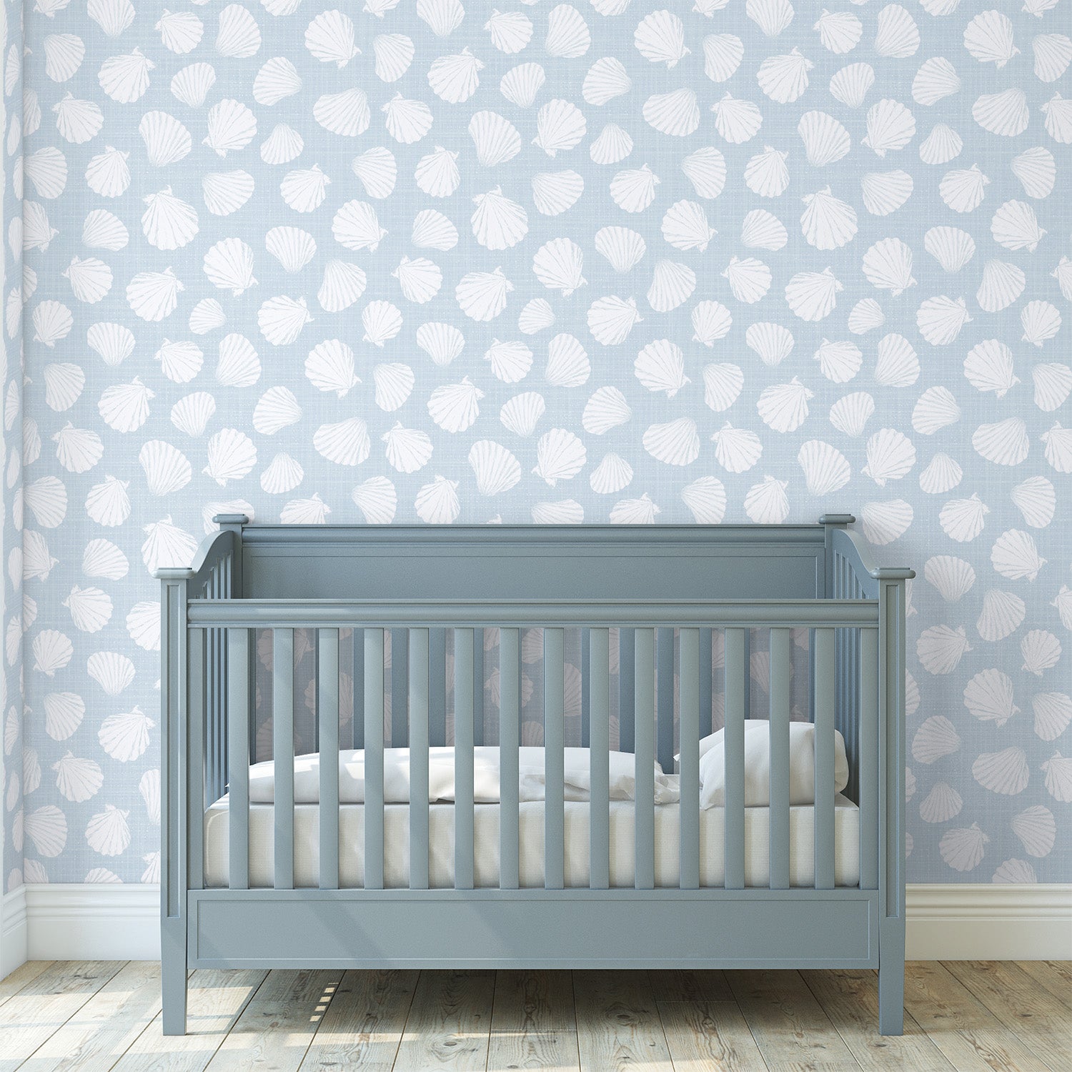 Powder Blue Scallops-wallpaper-eco-friendly-easy-removal-Gioia Wall Art-5