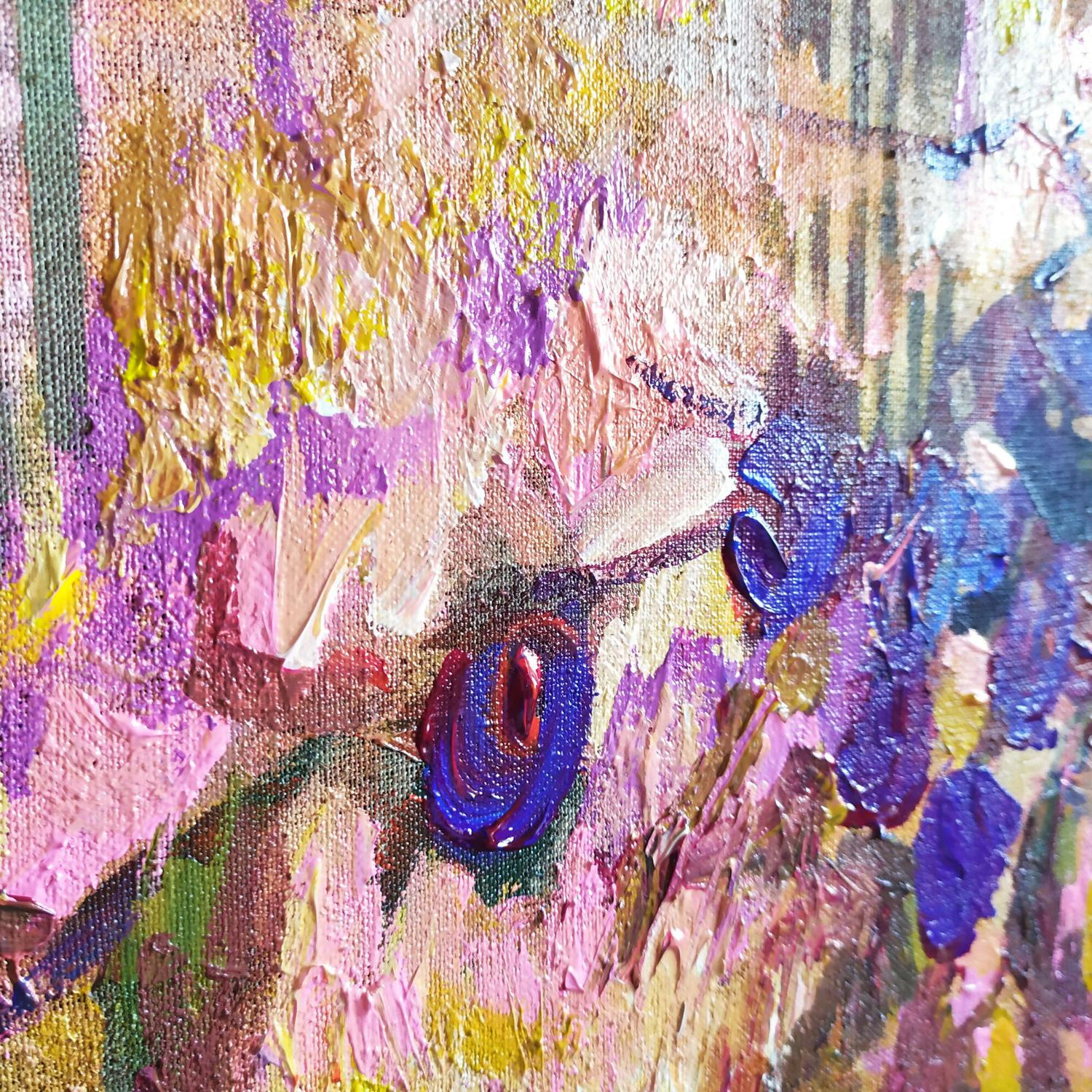 Antique Landscape, Original Hand-Painted Canvas By Ekaterina Prisich
