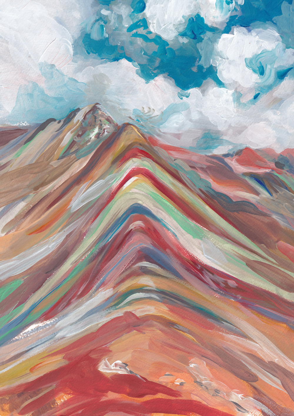 Rainbow Mountain, Original Artwork By Alice Kwan-by-Alice Kwan-original art-Gioia