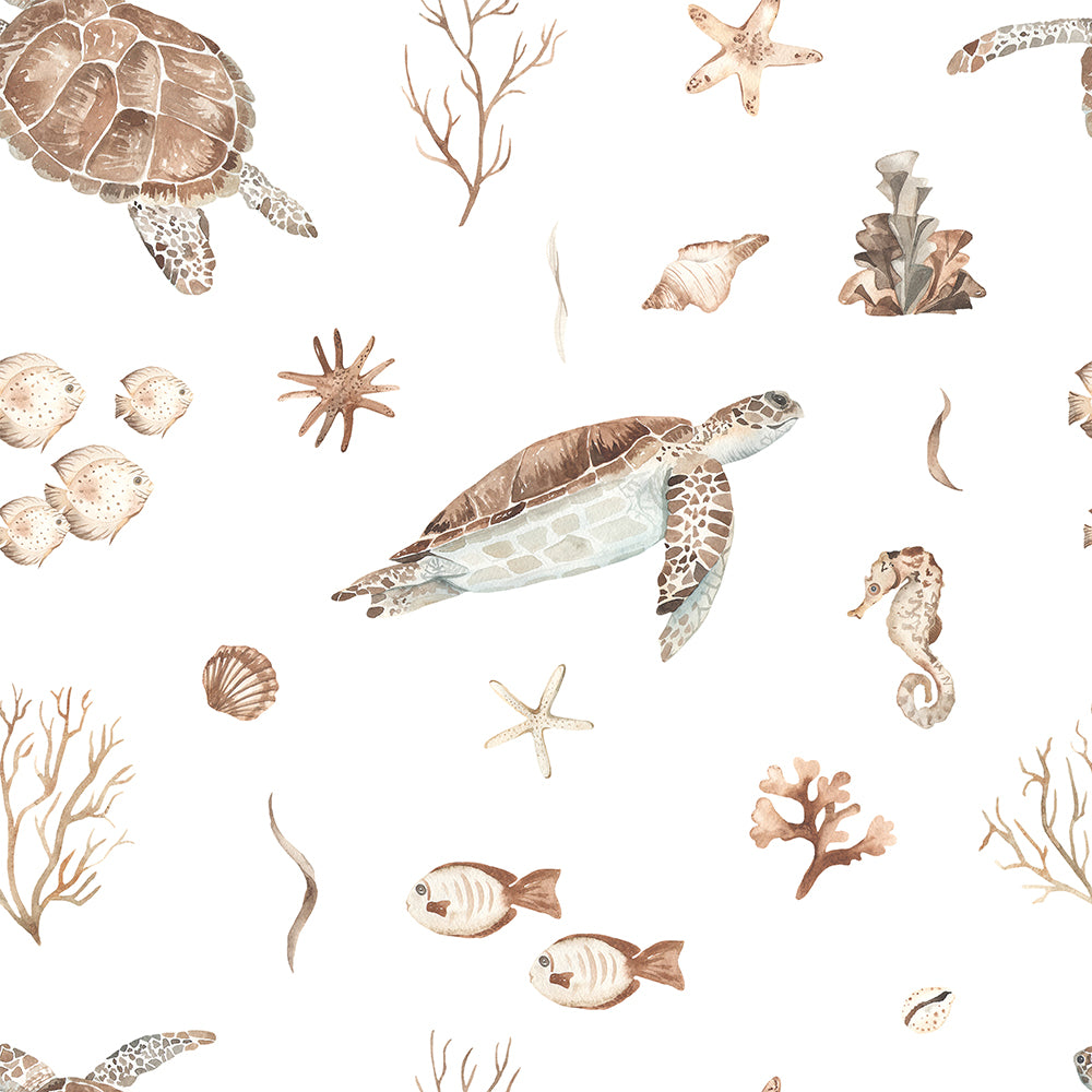 Sandy Beige Marine Life-wallpaper-eco-friendly-easy-removal-Gioia Wall Art-1