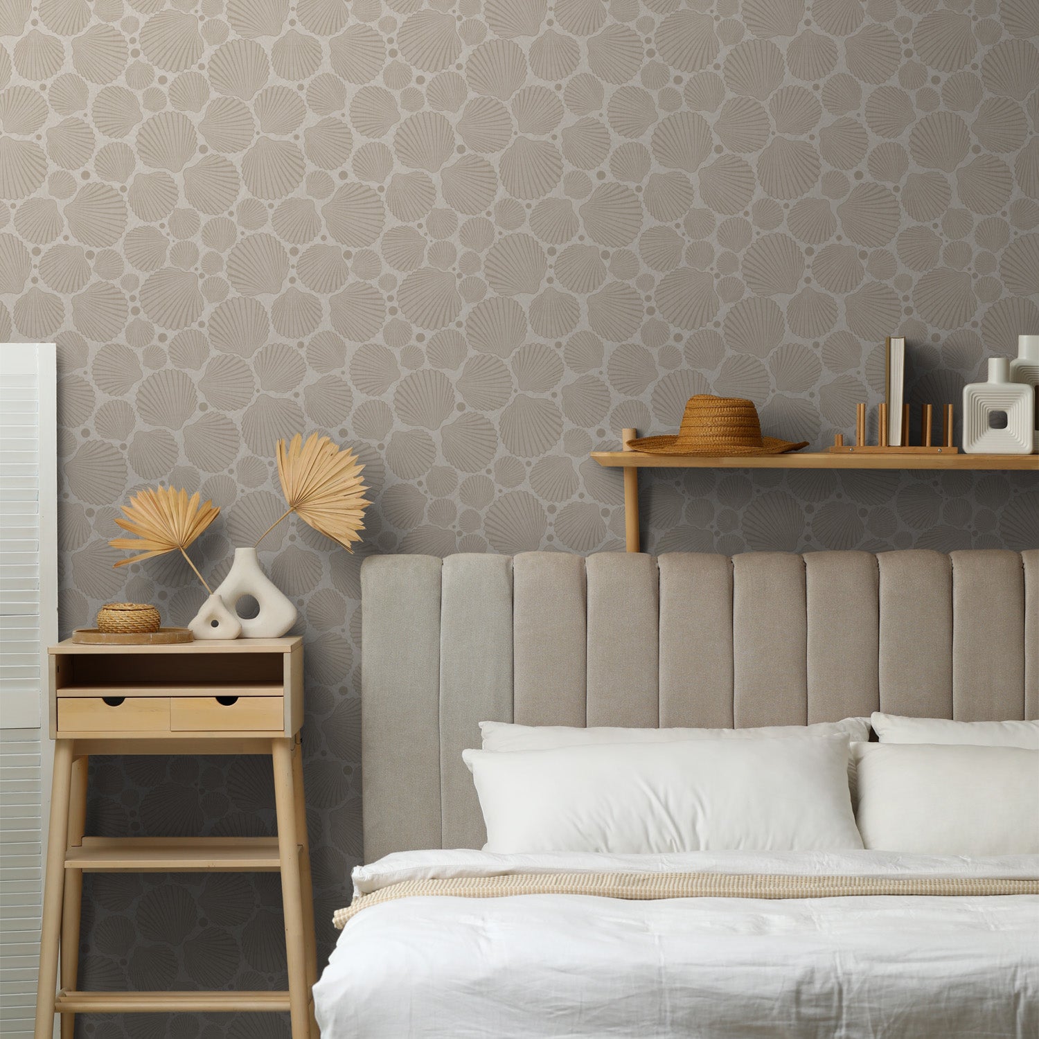 Sandy Beige Scallops-wallpaper-eco-friendly-easy-removal-Gioia Wall Art-5
