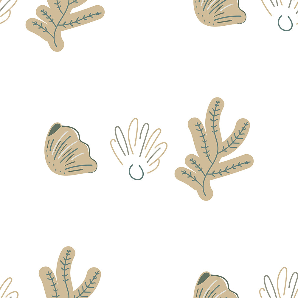 Sandy Shells And Corals-wallpaper-eco-friendly-easy-removal-Gioia Wall Art-1