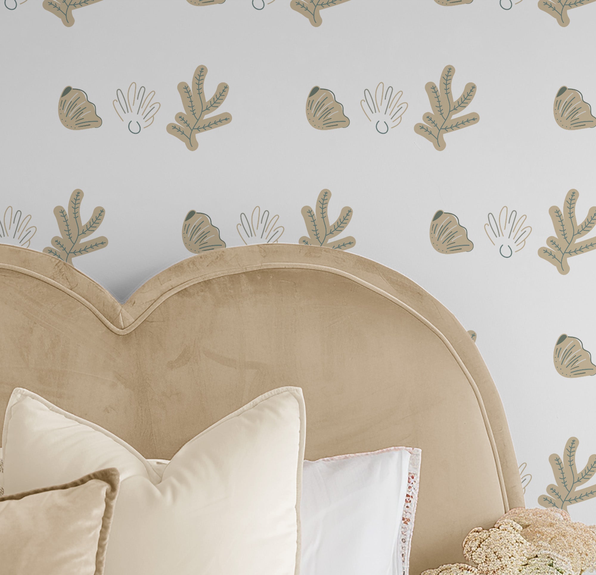 Sandy Shells And Corals-wallpaper-eco-friendly-easy-removal-Gioia Wall Art-2
