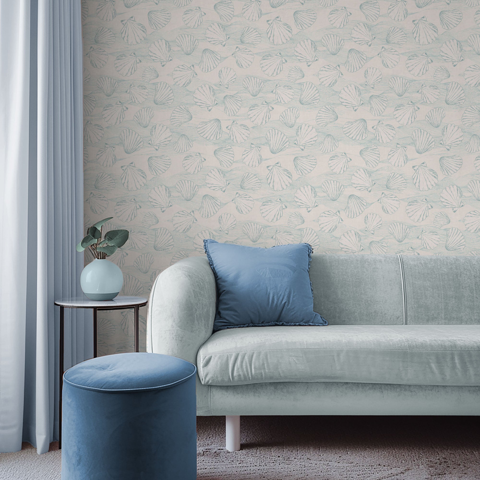 Scallops And Sea Waves-wallpaper-eco-friendly-easy-removal-Gioia Wall Art-5