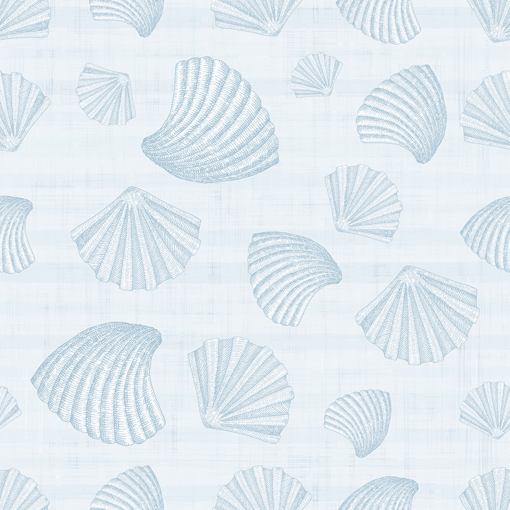 Scallops On Shades Of Blue-wallpaper-eco-friendly-easy-removal-Gioia Wall Art-1