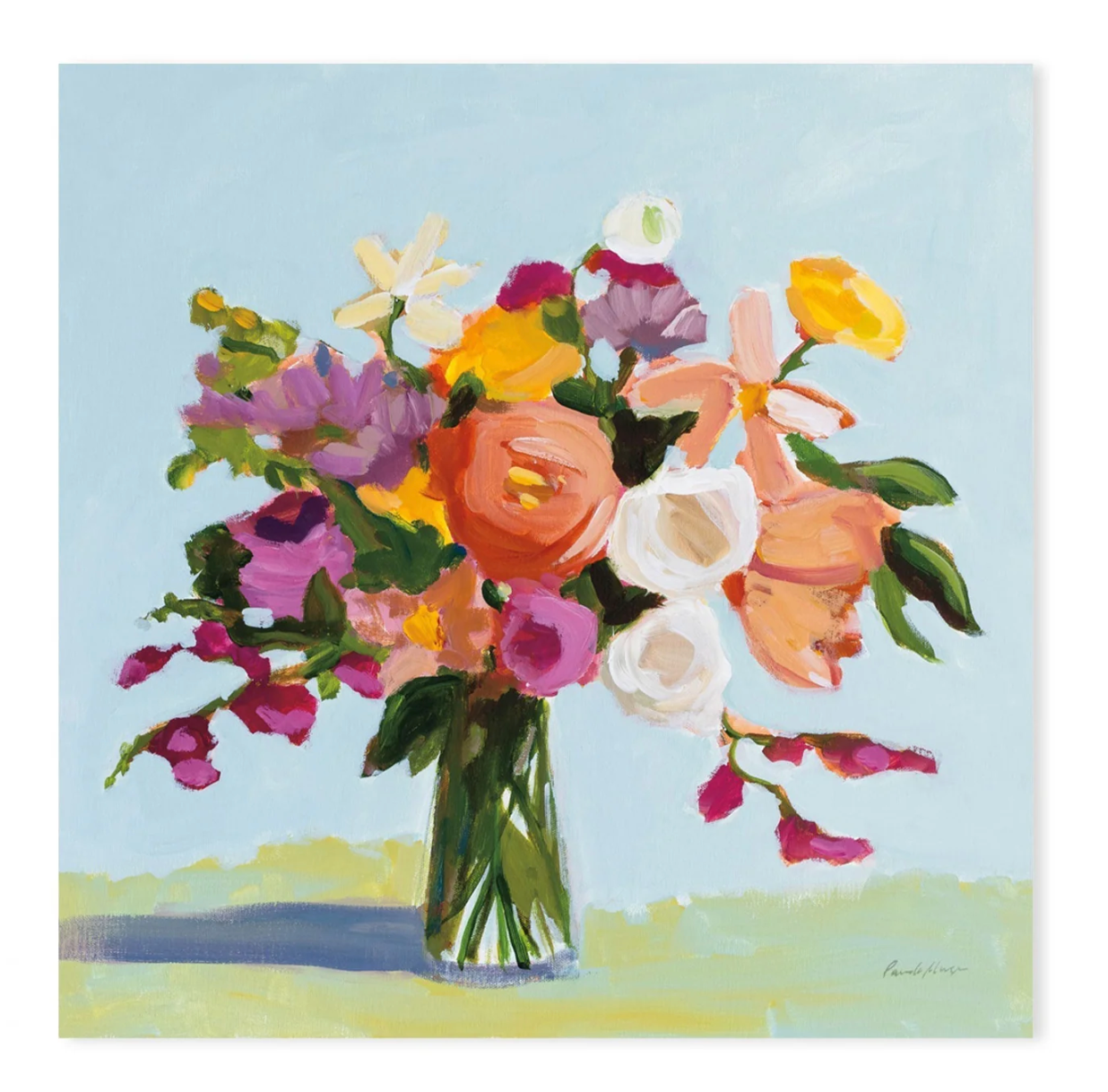AUGUST BLOOMS , BY PAMELA MUNGER STRETCHED CANVAS 90x90cm