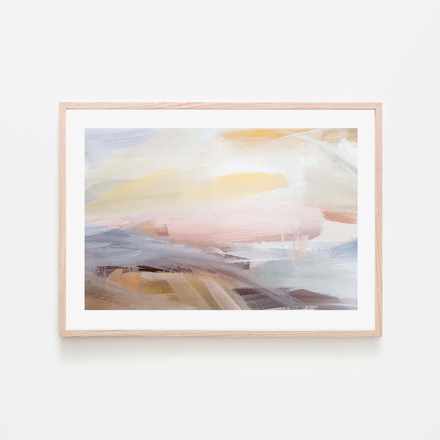 Pink And Yellow Brush Strokes, Abstract Art, Hand-Painted Canvas