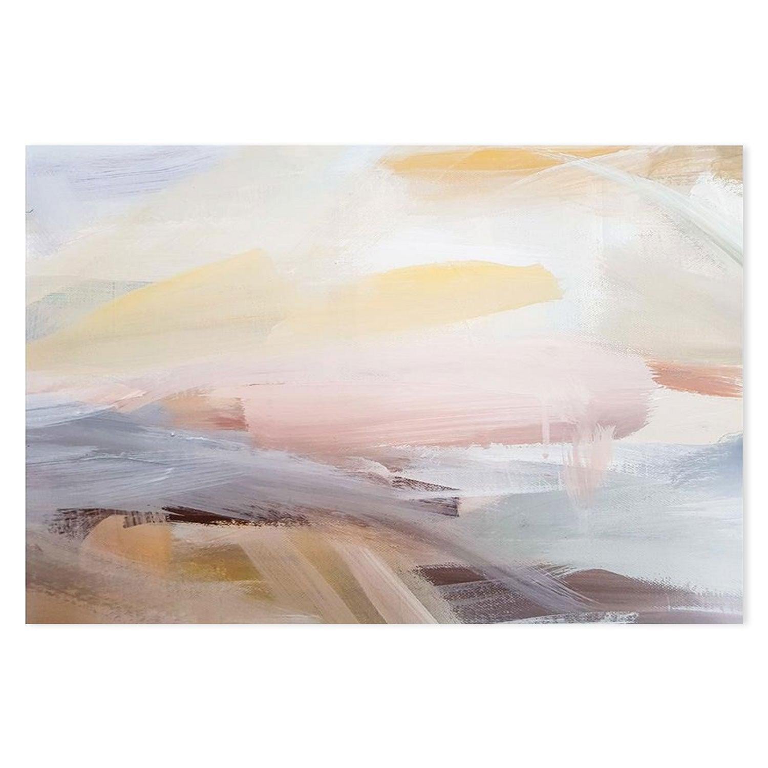 Pink And Yellow Brush Strokes, Abstract Art, Hand-Painted Canvas
