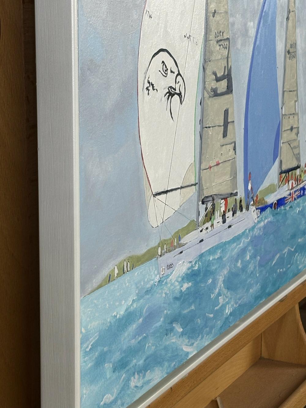 Sea Eagle and Secret Mens Business at Hamilton Island Race Week-by-Geoff Hargraves-original art-Gioia