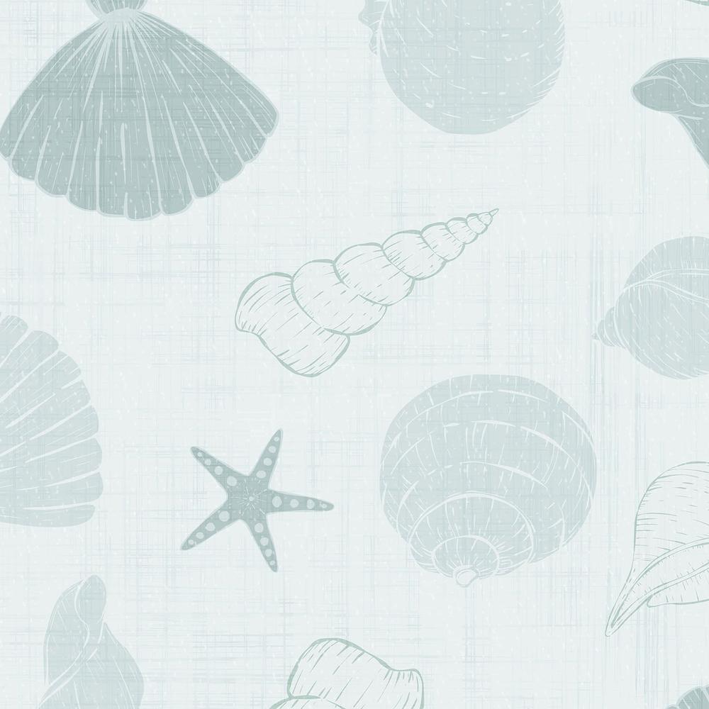 Seafoam Green Seashells-wallpaper-eco-friendly-easy-removal-Gioia Wall Art-4