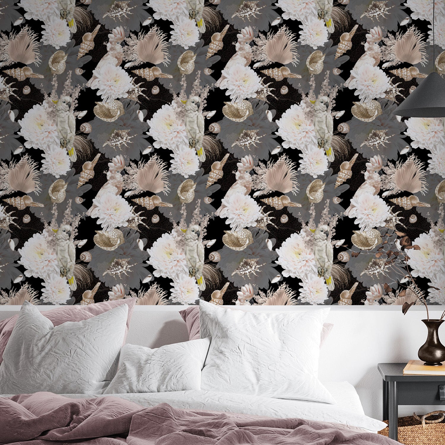 Seashells And Floral-wallpaper-eco-friendly-easy-removal-Gioia Wall Art-2