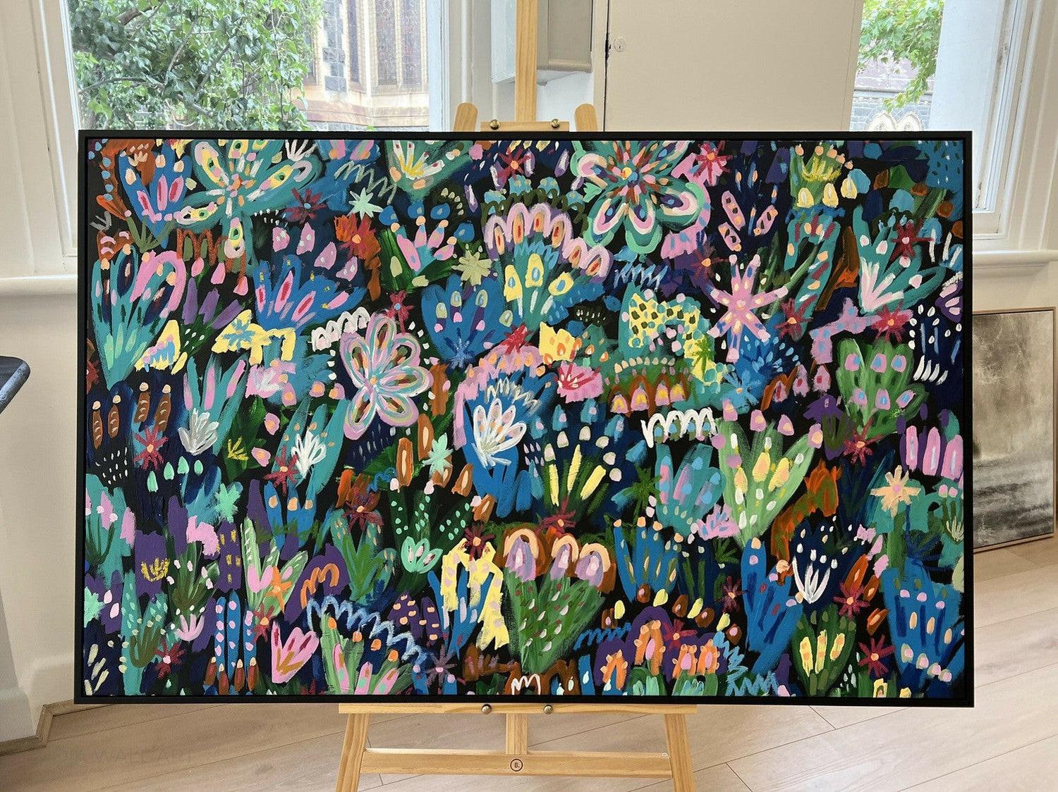 Secret Garden, Acrylic on Canvas, 90x140cm, By Victoria Corcoran , Original Artwork-by-Victoria Corcoran-original art-Gioia