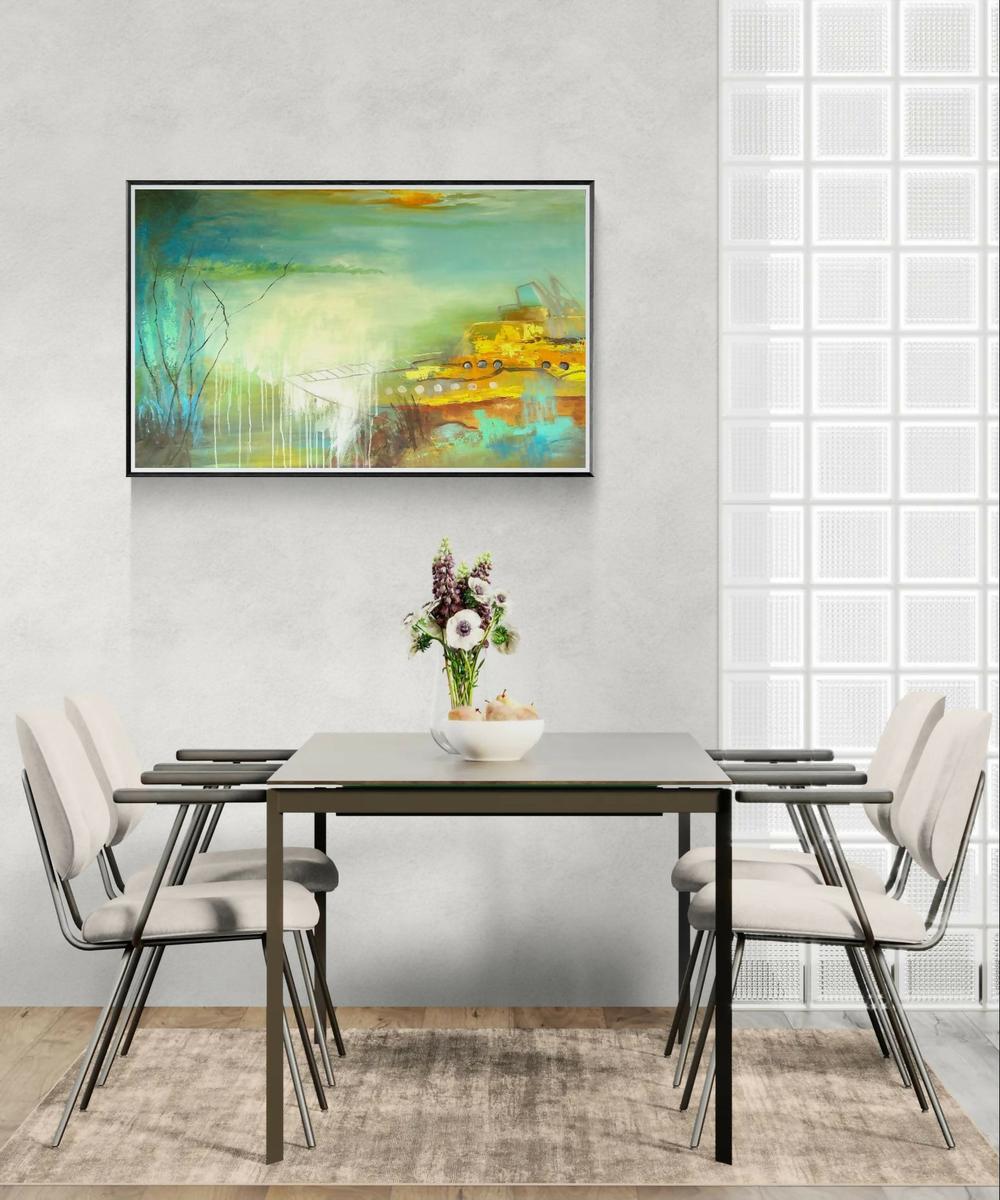 Ship of Hope coming into Dock-by-Astrid Dahl Original Art-original art-Gioia
