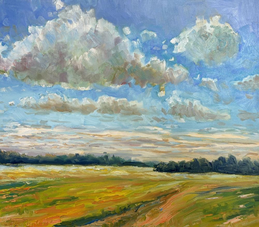 Sky Over Yellow Field-by-Vasily Kulchenko-original art-Gioia