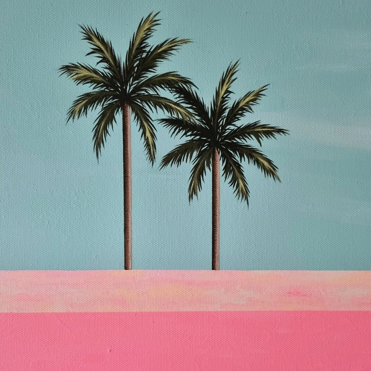 Casas De La Costa #2, Original Hand-Painted Canvas By Michelle Jirsensky