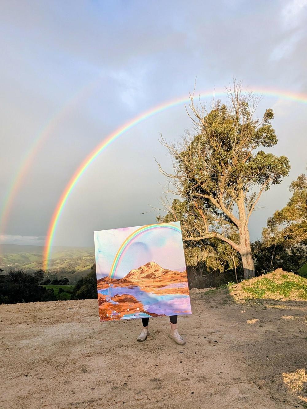 Somewhere Over The Rainbow , Original Artwork-by-Elle Pervez-original art-Gioia