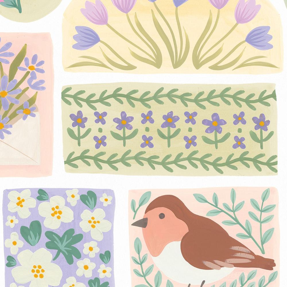 Spring Meadow Pattern I-wallpaper-eco-friendly-easy-removal-Laura Marshall-4
