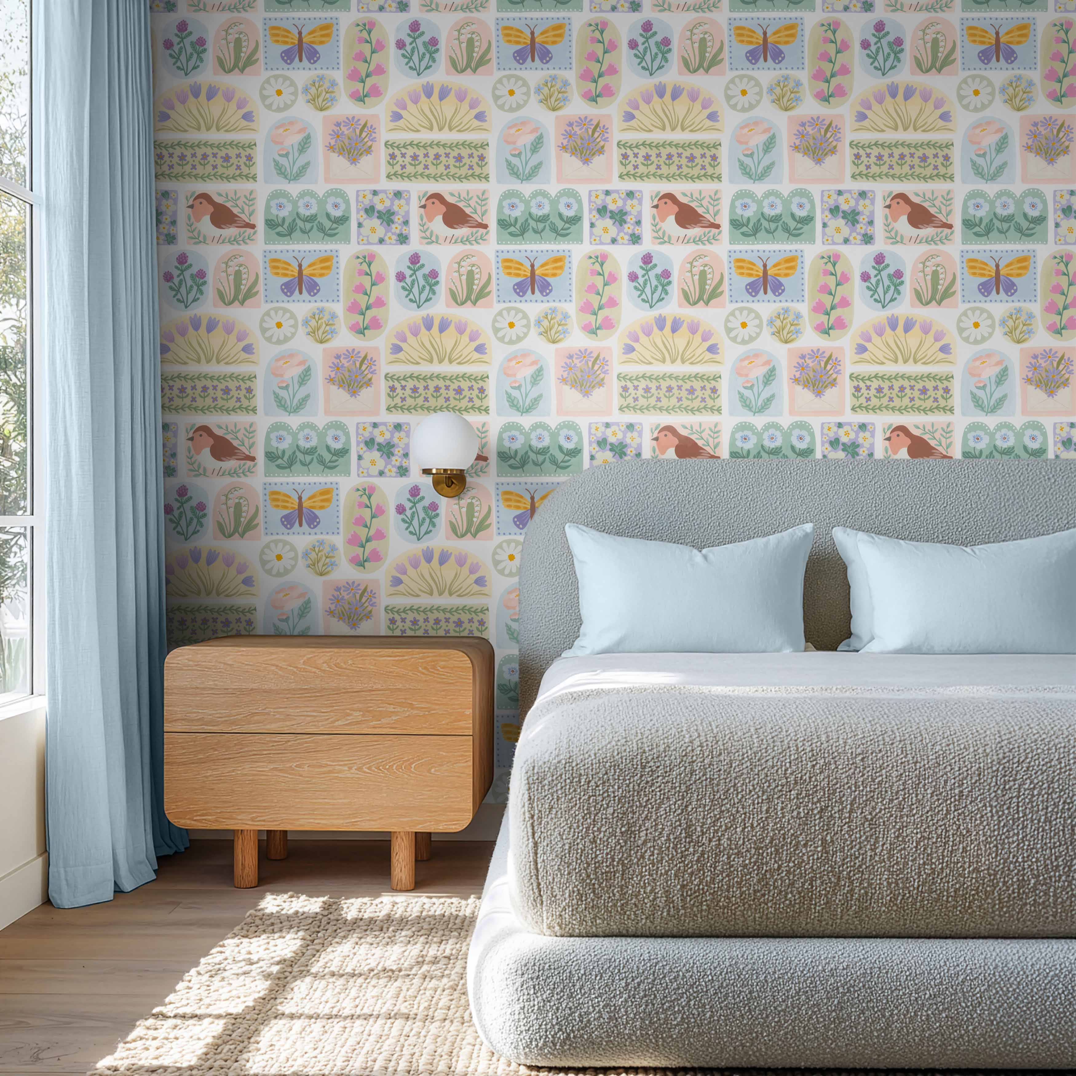 Spring Meadow Pattern I-wallpaper-eco-friendly-easy-removal-Laura Marshall-5