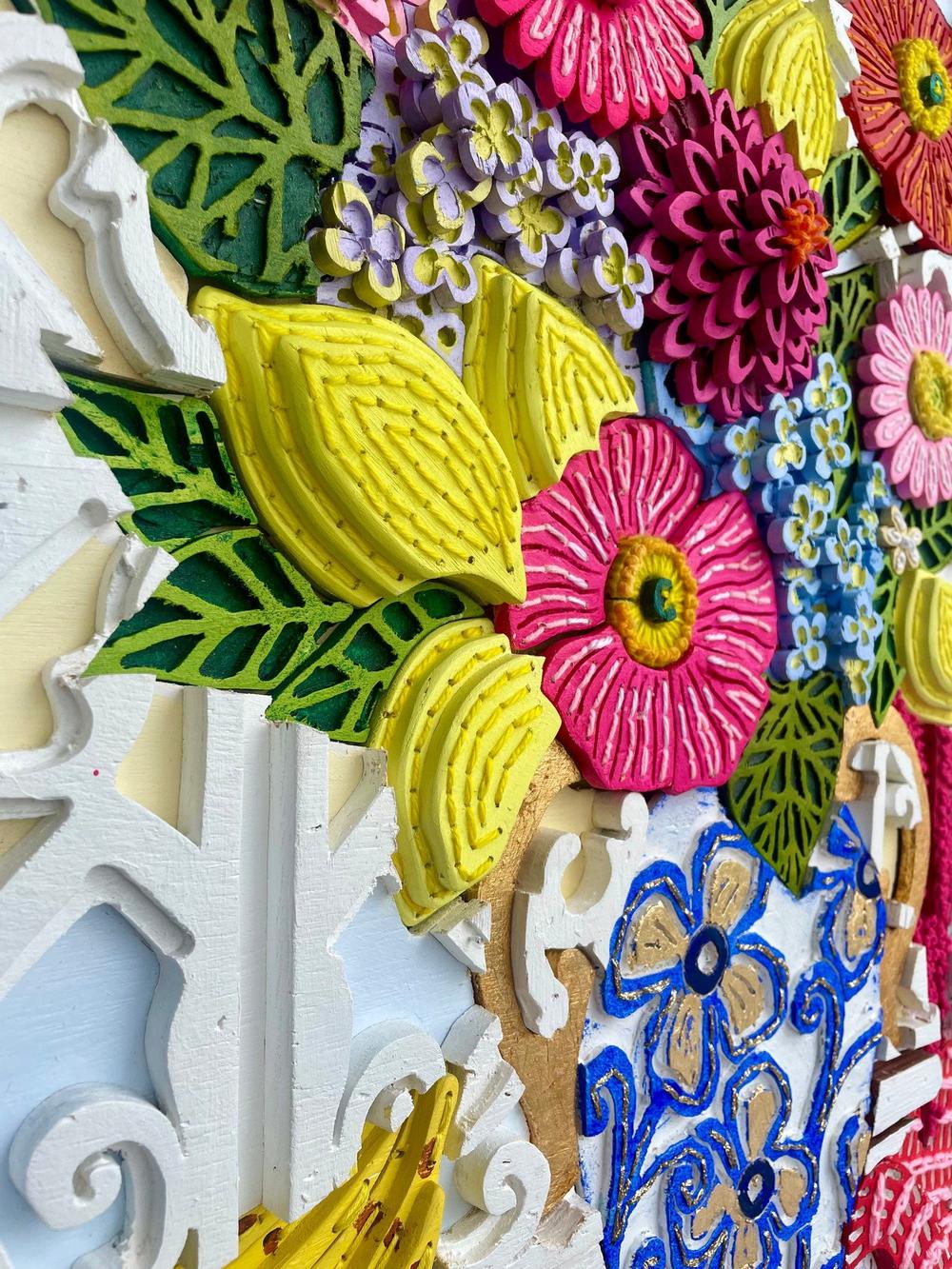 Springtime Medley, Original Mixed Media By Misha Harrison-by-Gioia Wall Art-original art-Gioia