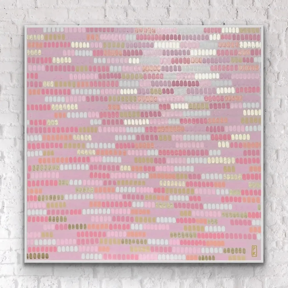 Strawberry Jelly Beans, Acrylic on Canvas, 101x101cm, By Poppy Key , Original Artwork-by-Poppy Key-original art-Gioia