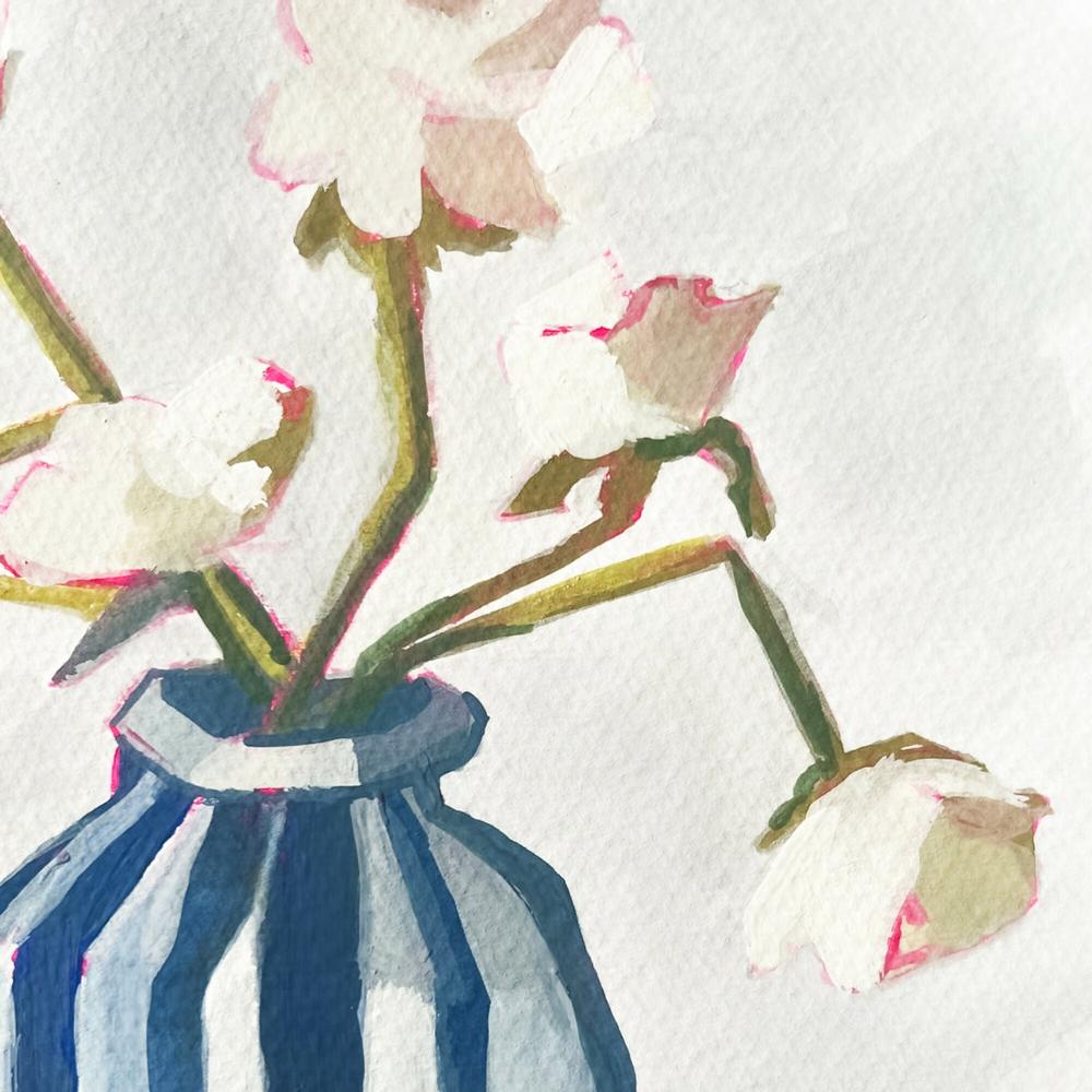 Striped Vase 01 , Original Artwork-by-Lucrecia Caporale-original art-Gioia