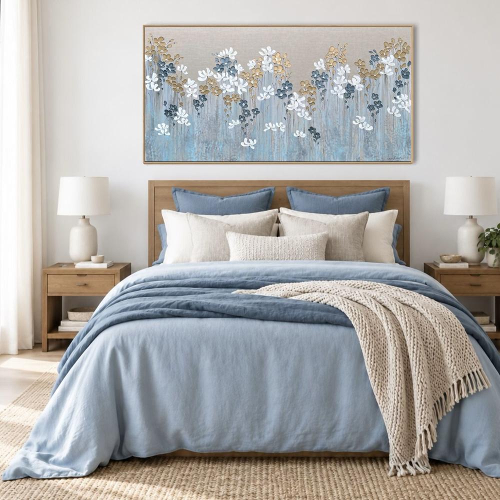 Summer Botanicals on Linen-by-Naomi Crowther Original Artwork-original art-Gioia