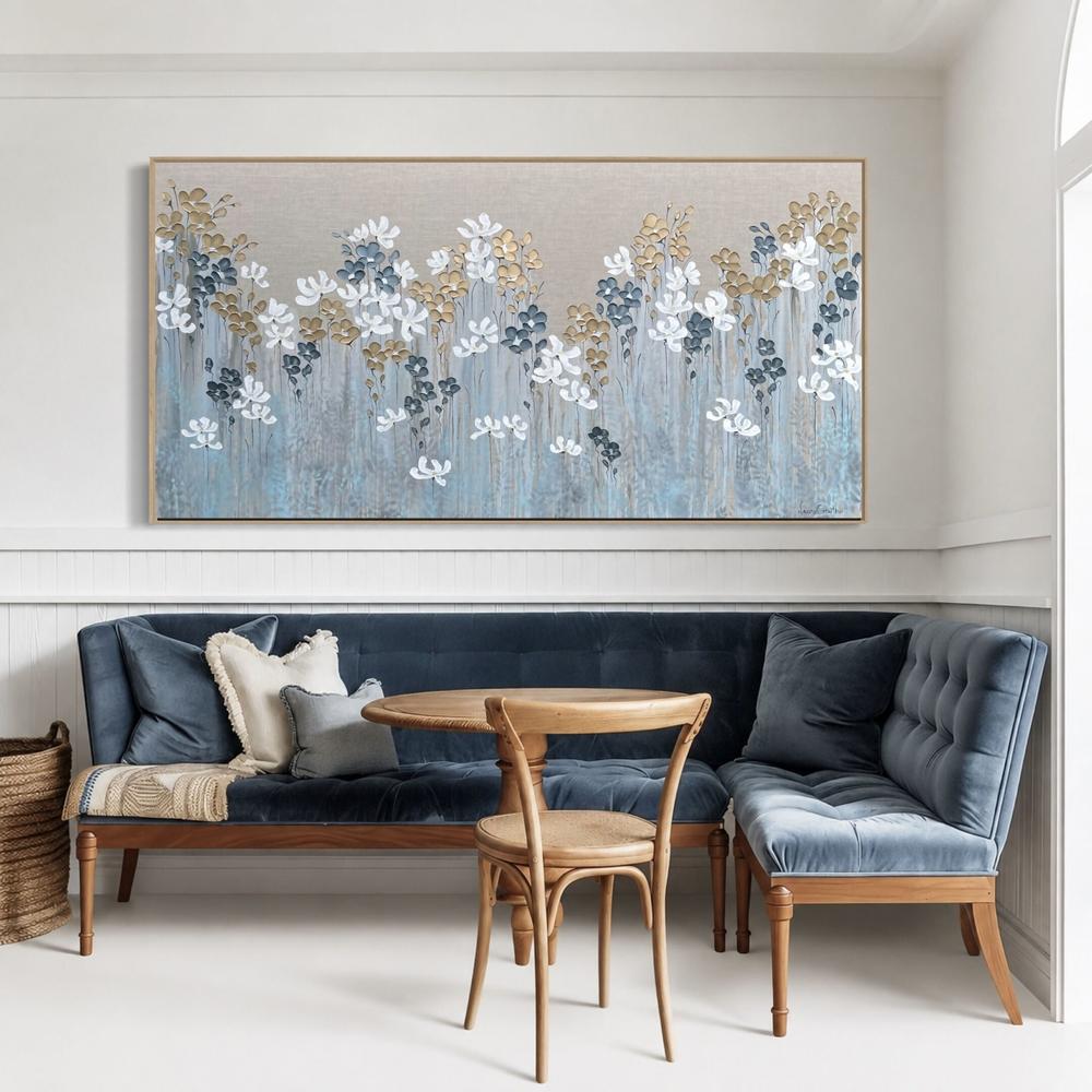 Summer Botanicals on Linen-by-Naomi Crowther Original Artwork-original art-Gioia