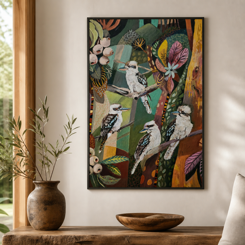Kookaburras with Gumnuts