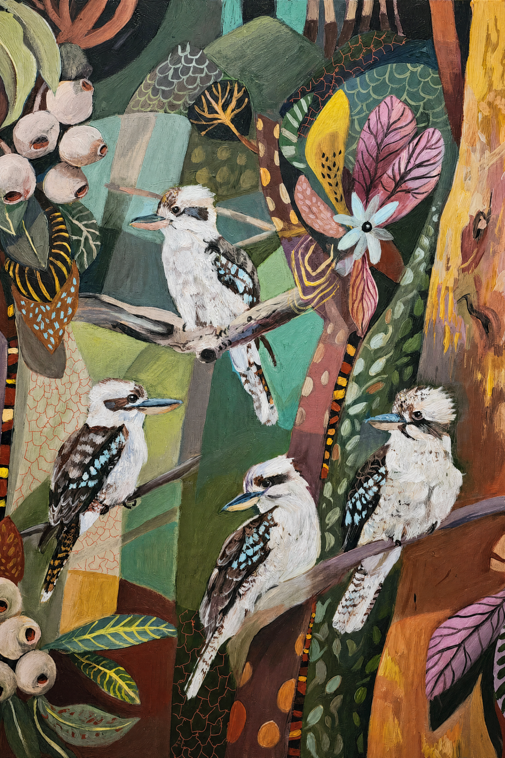 Kookaburras with Gumnuts