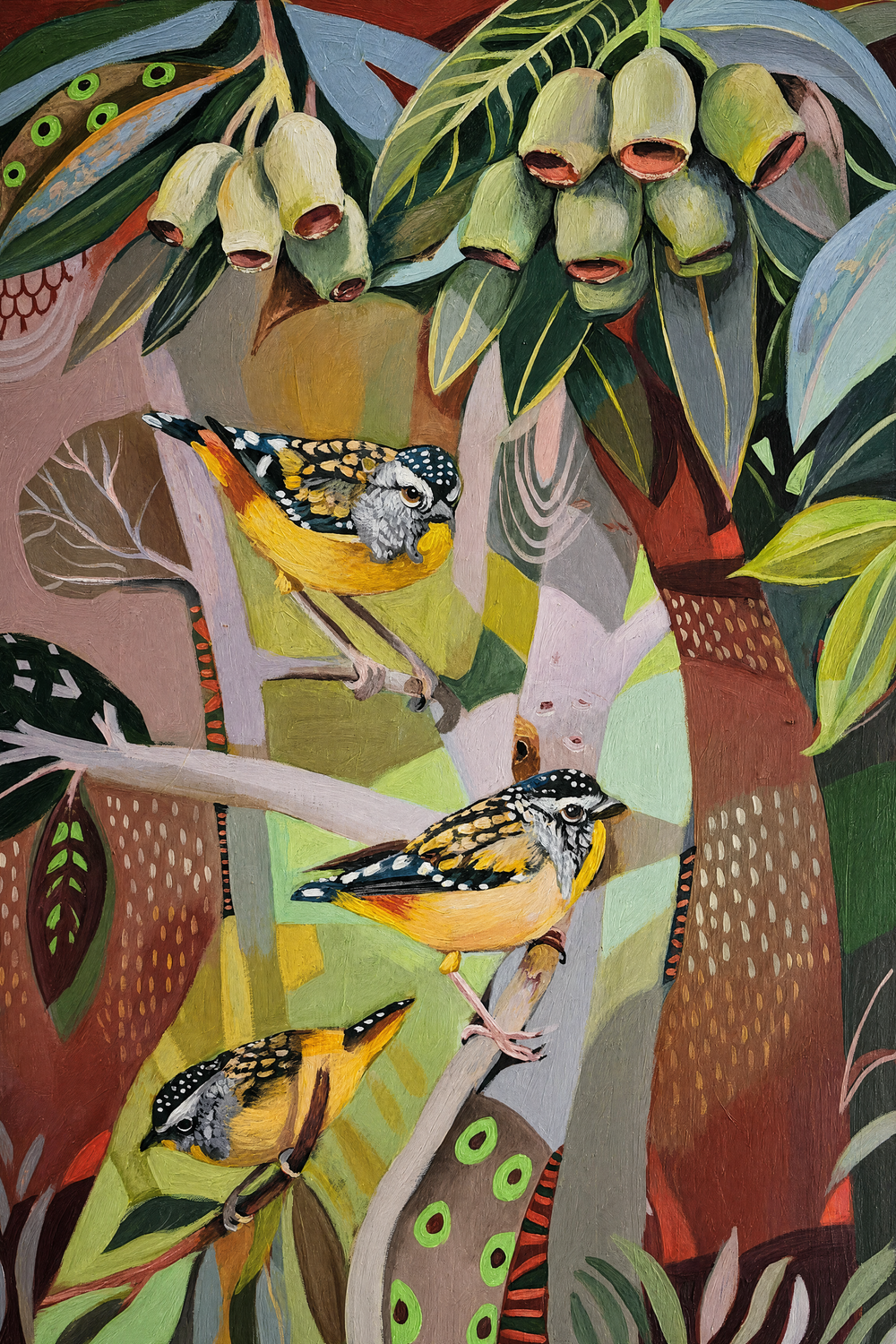 Pardalote with Gumnuts