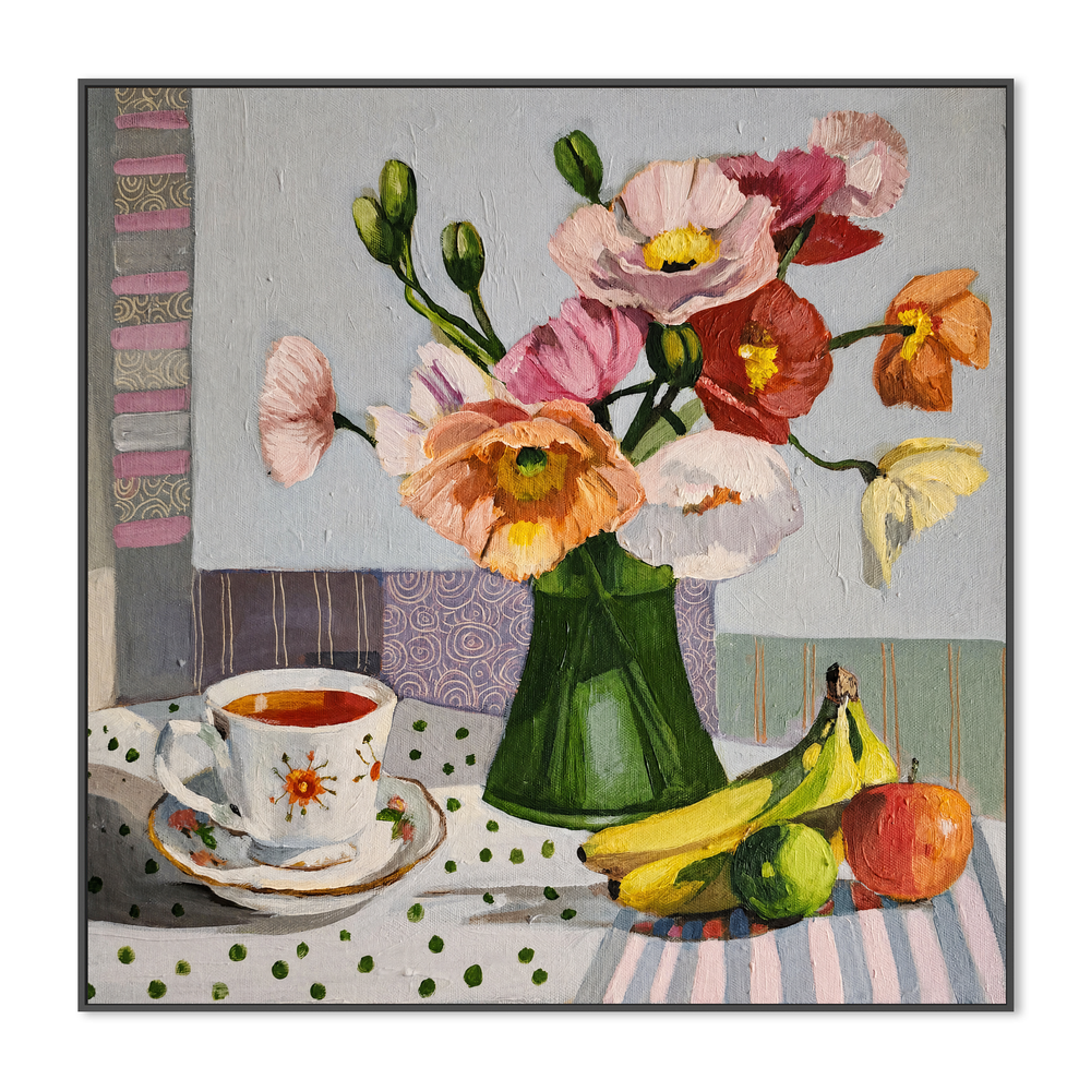 Poppies Fruit and a Cup of Tea