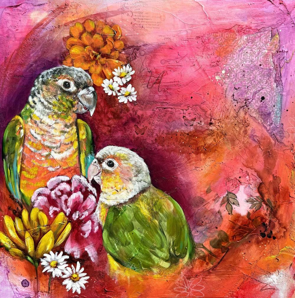 Sweet Cheeks, Original Hand-Painted Canvas By Emily Birdsey-by-Emily Birdsey-original art-Gioia