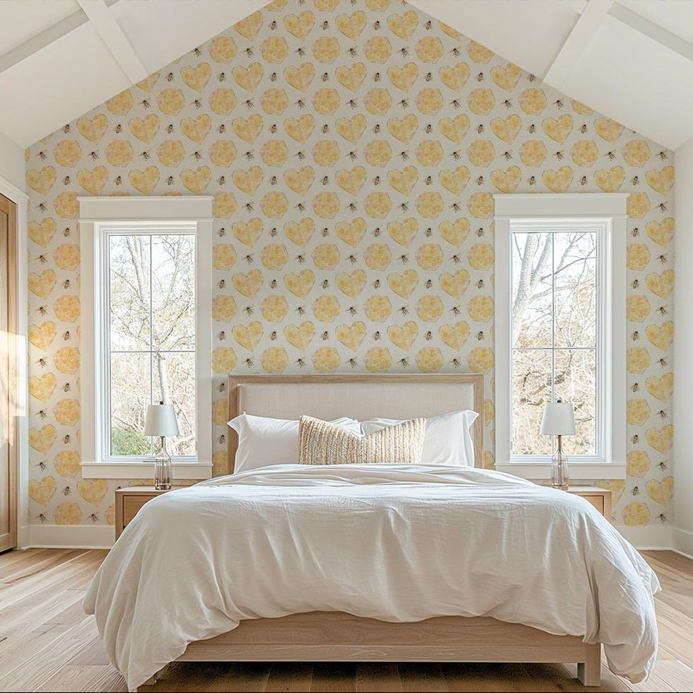 Sweet Honey Pattern III-wallpaper-eco-friendly-easy-removal-Beth Grove-2