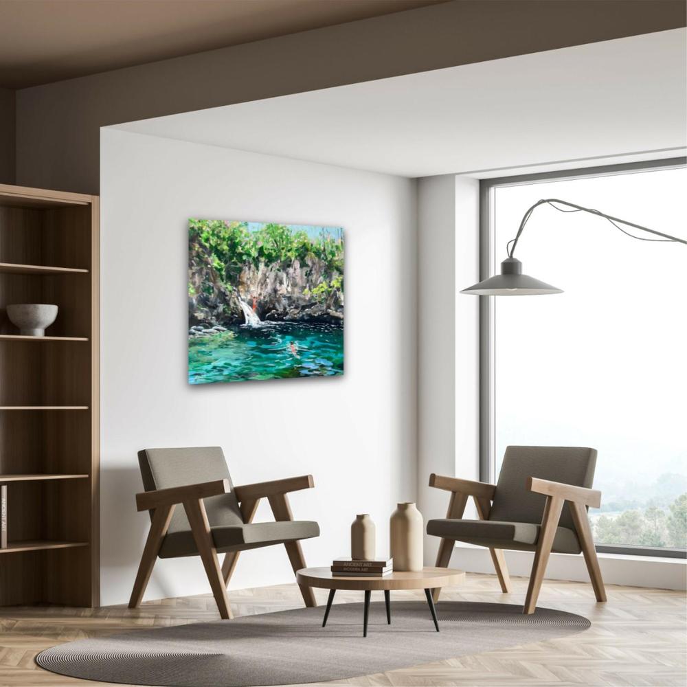 Swimming at Blue Eye. Original Hand-Painted Canvas By Meredith Howse-by-Meredith Howse-original art-Gioia