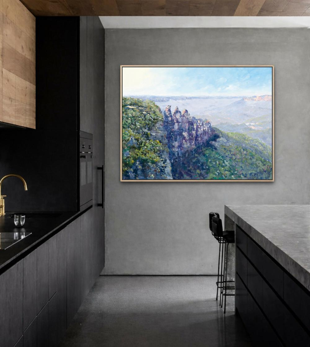 Blue Mountains - Three Sisters. Original hand-painted artwork by Meredith Howse.