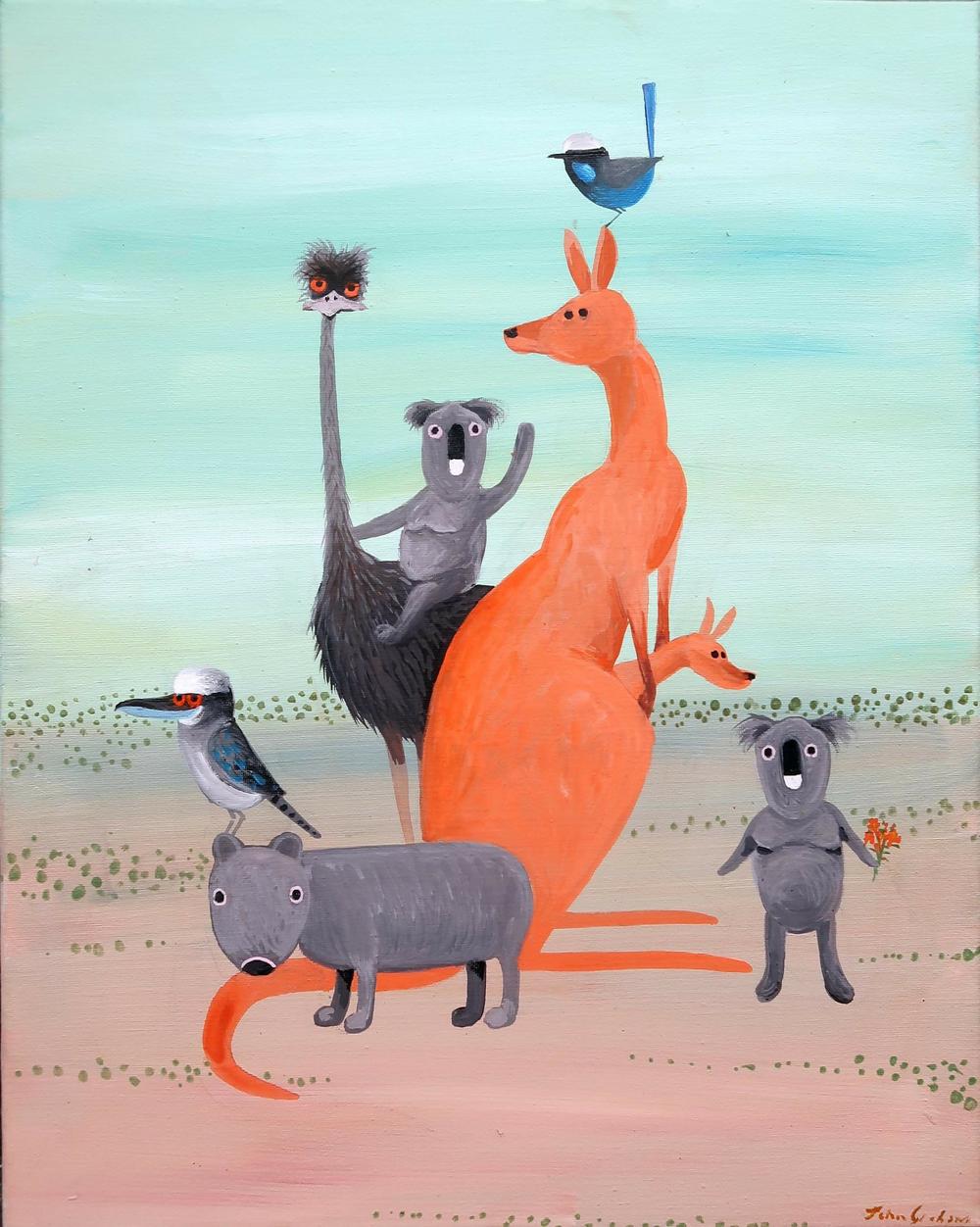 The Australians-by-John Graham Original Art-original art-Gioia