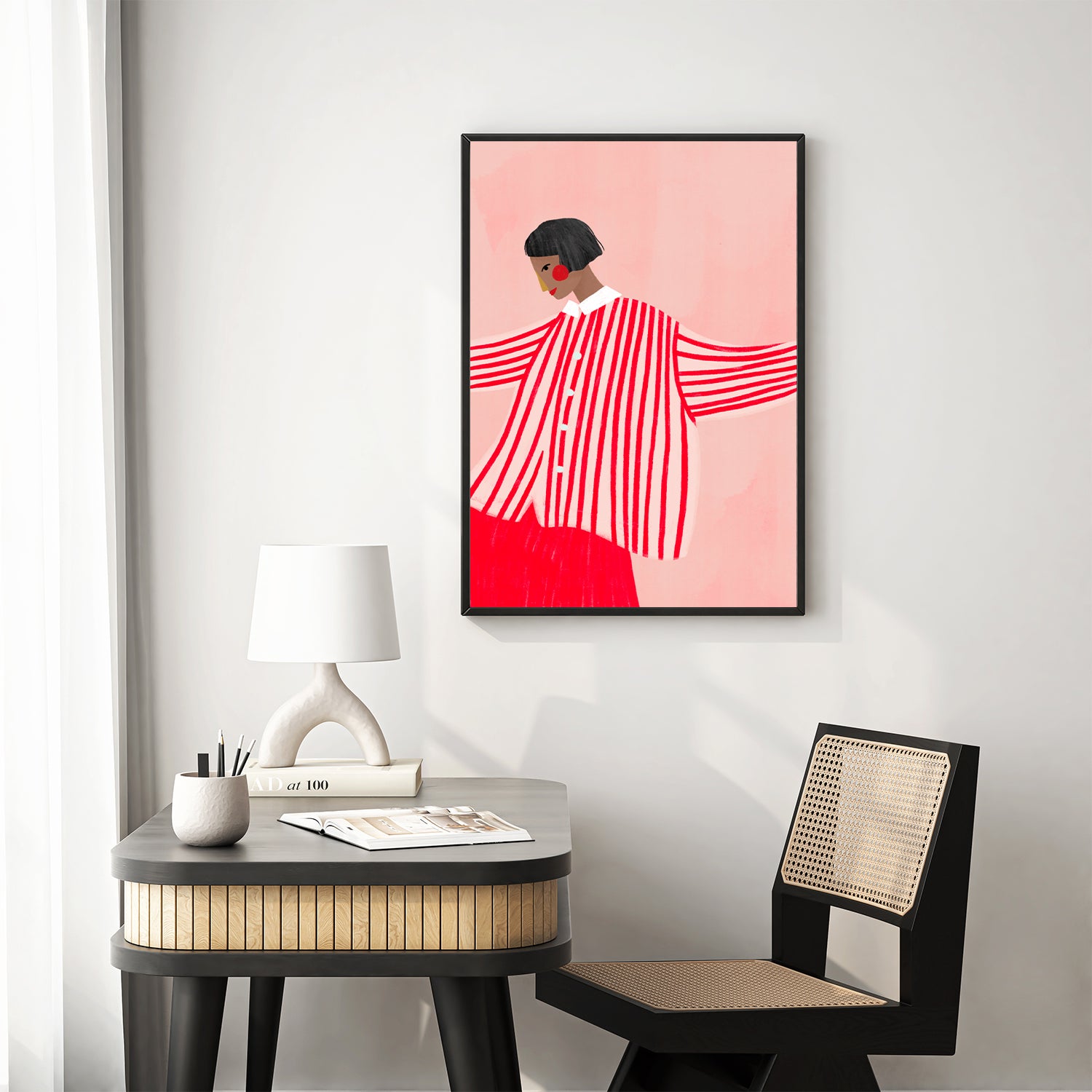 The Woman With The Red Stripes