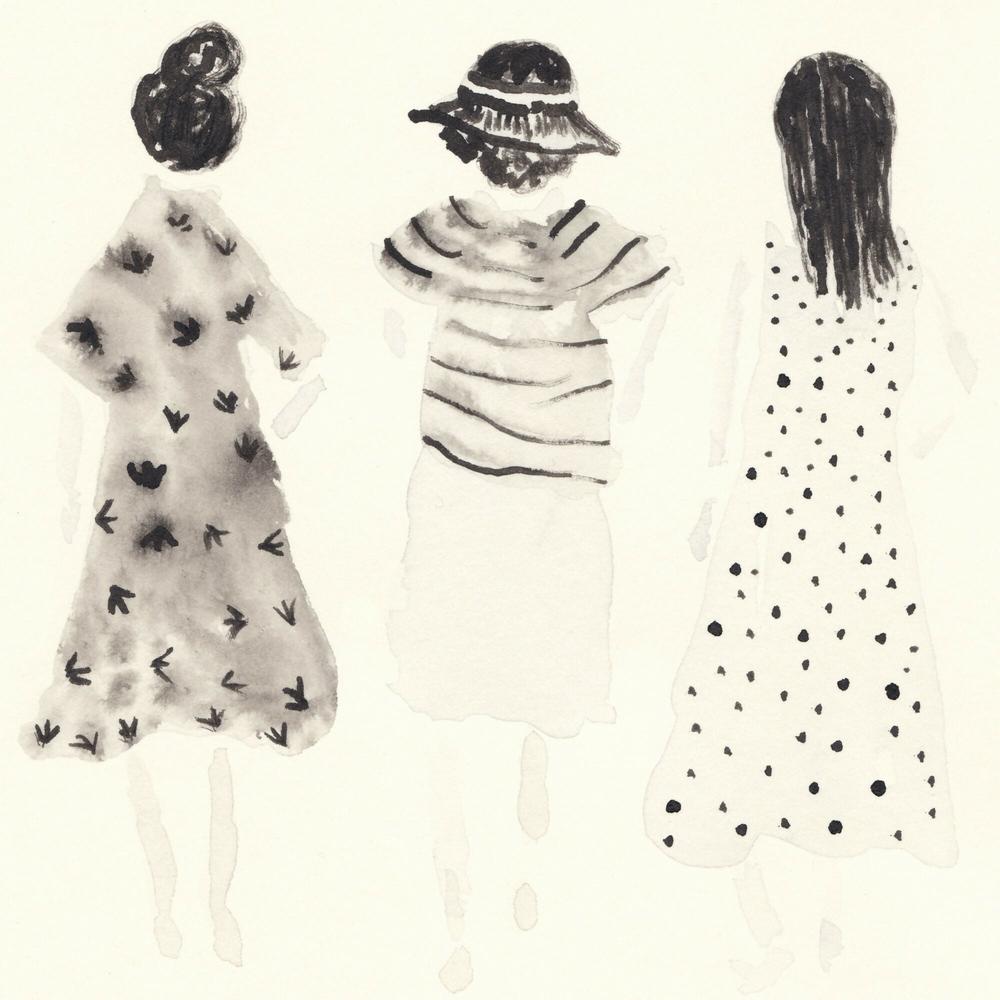 Three Women , Original Artwork-by-Danushka Abeygoda-original art-Gioia