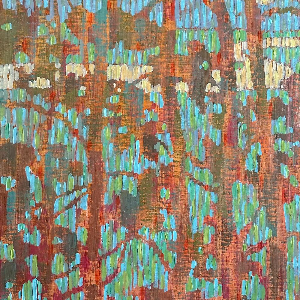 Through the Pine Branches - Original Painting by Ekaterina Prisich-by-Ekaterina Prisich-original art-Gioia