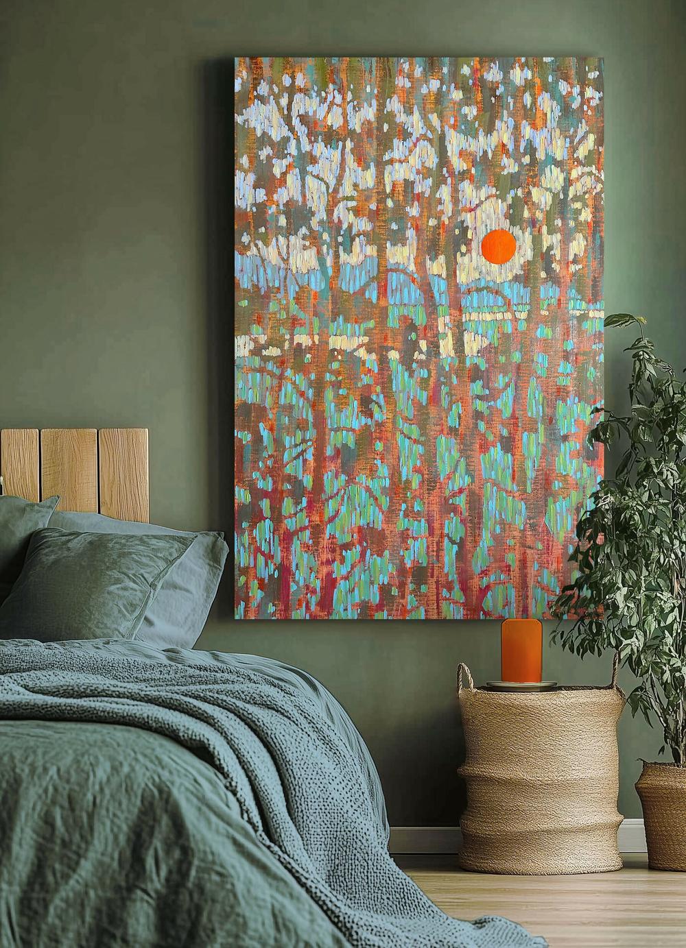 Through the Pine Branches - Original Painting by Ekaterina Prisich-by-Ekaterina Prisich-original art-Gioia
