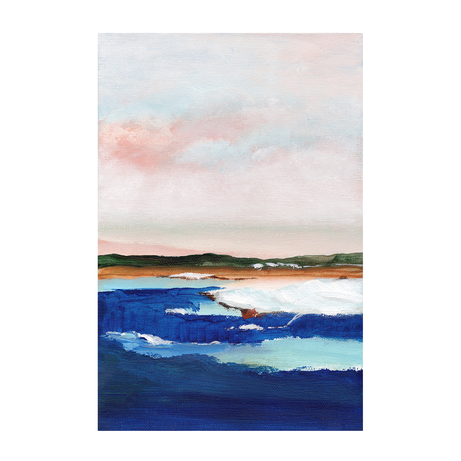 Deep Blue Waters, Hand-Painted Canvas