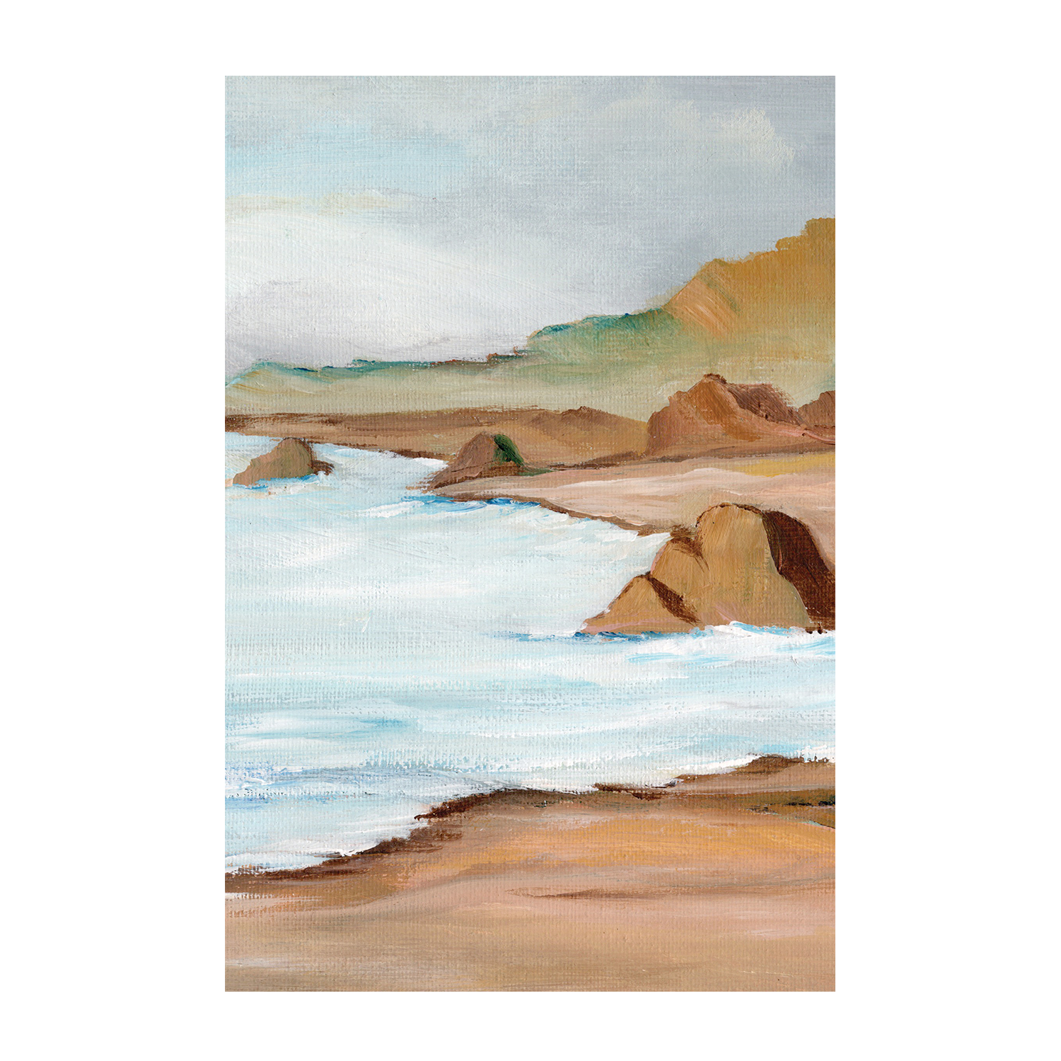 West Coast, Style B, Hand-Painted Canvas