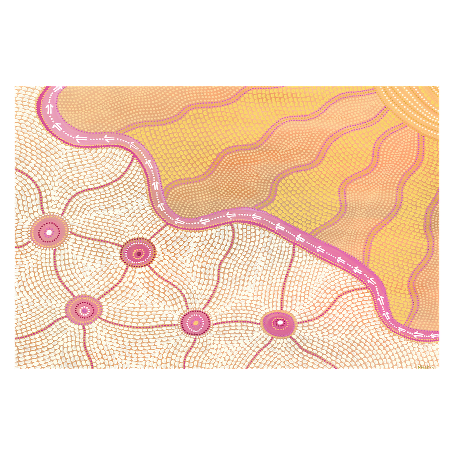 Original Indigenous HandPainted Canvas, Template Wall Art Print