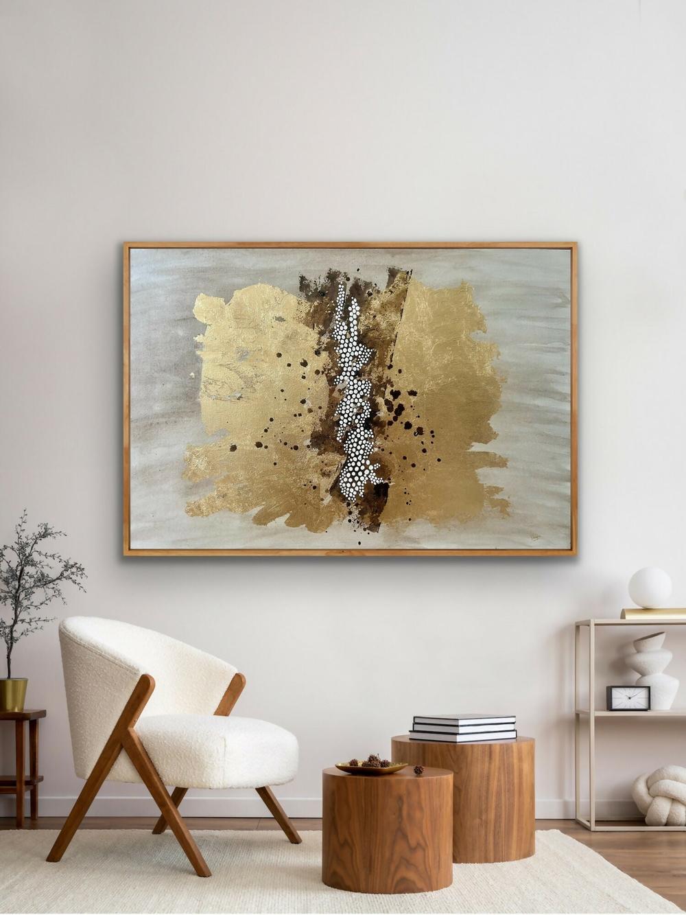 Tribal Sun (Boxed Timber Oak Frame)-by-Gillian Deane Art-original art-Gioia