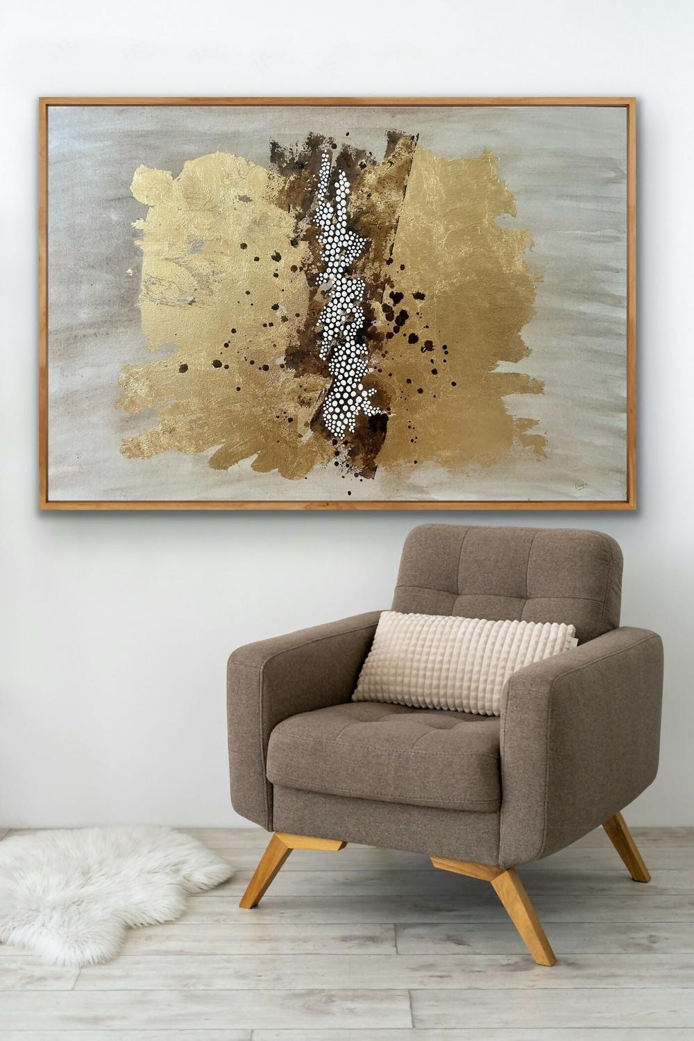 Tribal Sun (Boxed Timber Oak Frame)-by-Gillian Deane Art-original art-Gioia